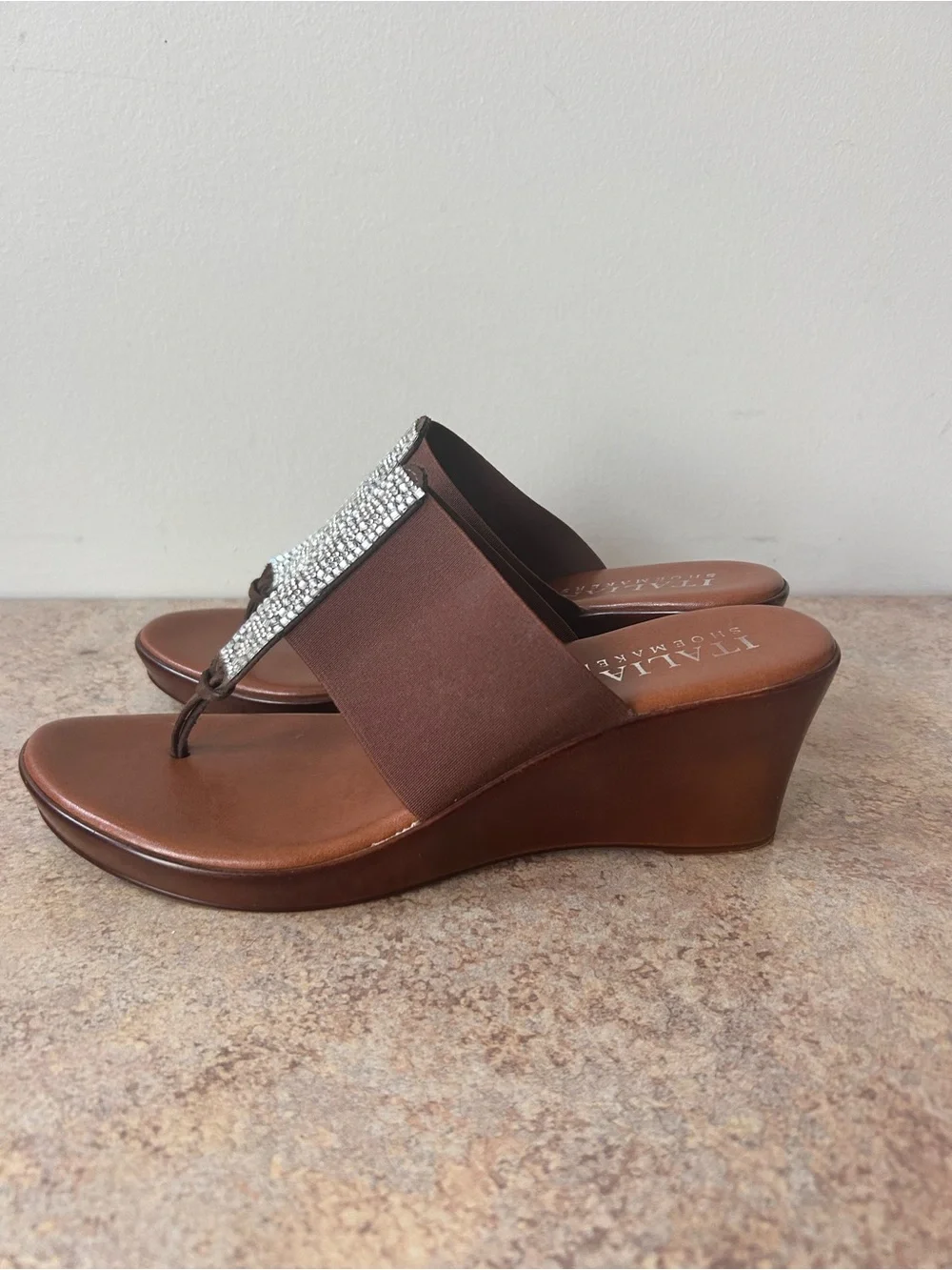 Italian Shoemakers Made in Italy Brown Wedge Heels size 8.5
